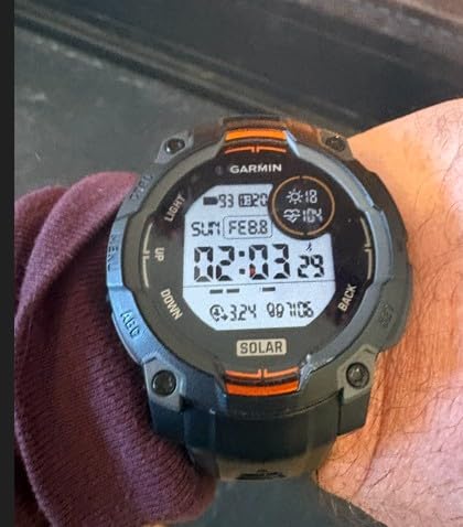 Instinct 3 50mm, Solar Charged Display, Rugged Outdoor GPS Smartwatch, Metal-Reinforced Bezel, Built-in Flashlight, Black with Charcoal Band customer photo 2