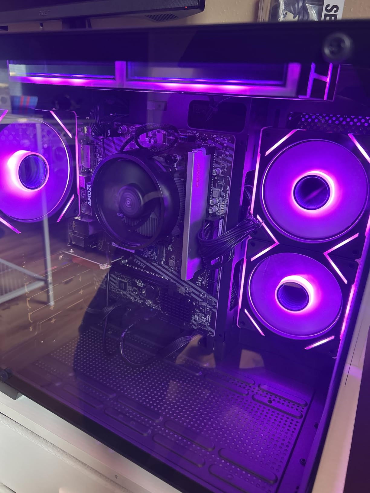 YAWYORE Gaming PC Desktop Computer AMD Ryzen 5 5600GT, 16GB DDR4 3200MHz, 1TB M.2 NVMe PCle, 550W 80PLUS PSU, WiFi, Game Design Office Console, Sea View Room, Towers PC (Black) customer photo 1
