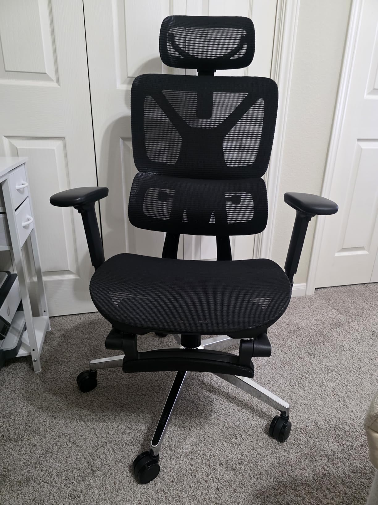 FLEXISPOT ErgoX Premium Ergonomic Office Chair with Footrest - Adjustable 3D Armrests, Dynamic Lumbar Support, Recline & Tilt Function, Mesh Seat, for Home & Office Use, Black customer photo 2