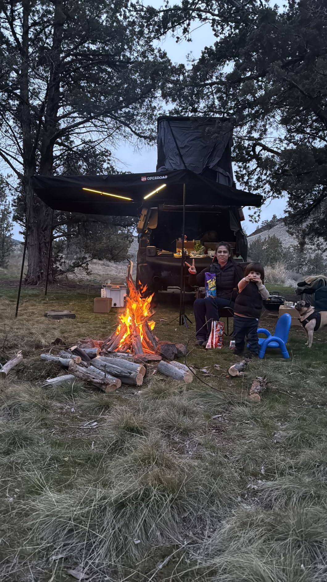 OPENROAD 270° Awning Free Standing for Camping - Driver's Side - UV Protection, Waterproof, Durable Alloy Frame, 3 LED Lights, Quick & Easy Installation, Ideal for SUVs, Off-Road Vehicles customer photo 1