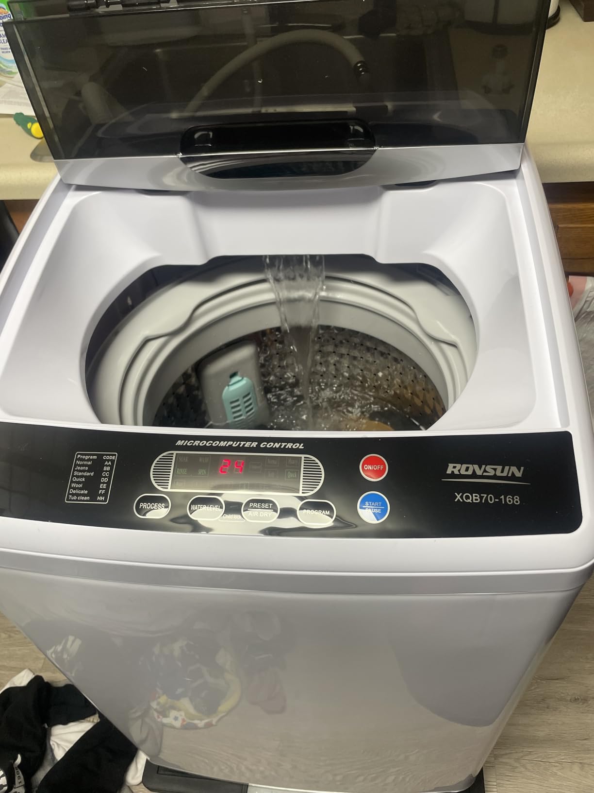 ROVSUN 17.8LBS Portable Washing Machine, Full-Automatic Electric Laundry Machine with Stainless Steel Drum, Compact Washer and Spin Dryer Combo with Drain Pump for Apartment, Dorm, Home customer photo 1