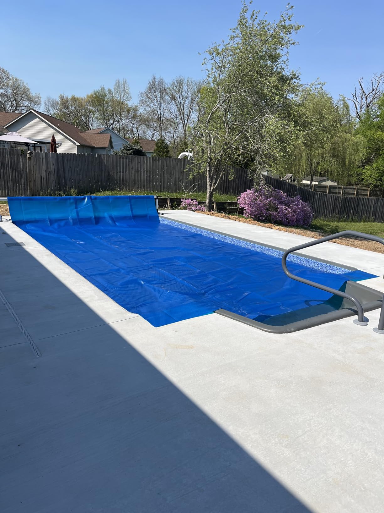 VINGLI 16Mil Solar Pool Cover for Inground Pools, Heat Retaining Solar Covers, 16x32FT Rectangle Solar Pool Cover, Solar Blanket for Inground Pool, Blue (16' x 32') customer photo 1