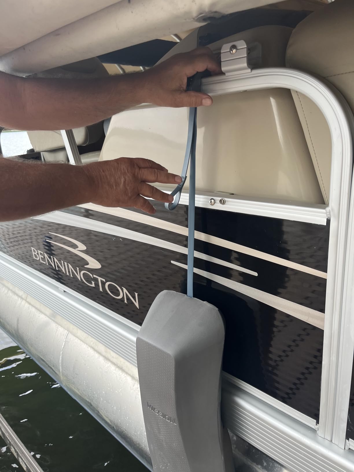 MISSION Boat Gear Maven Pontoon Boat Fenders Pack of 2, Premium Pontoon Bumpers for Docking Set with Secure Fit Lip and Integrated Strap customer photo 1