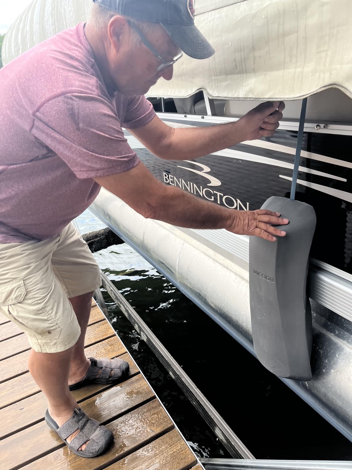 MISSION Boat Gear Maven Pontoon Boat Fenders Pack of 2, Premium Pontoon Bumpers for Docking Set with Secure Fit Lip and Integrated Strap customer photo 2