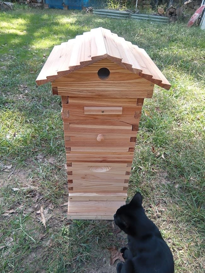 Bee Hive,Self-Flowing Honey Beehive Wooden Box,Auto Bee Hives Boxes Starter kit with Observation Chamber,Beehives and Supplies Starter Kit for Beekeepers customer photo 2
