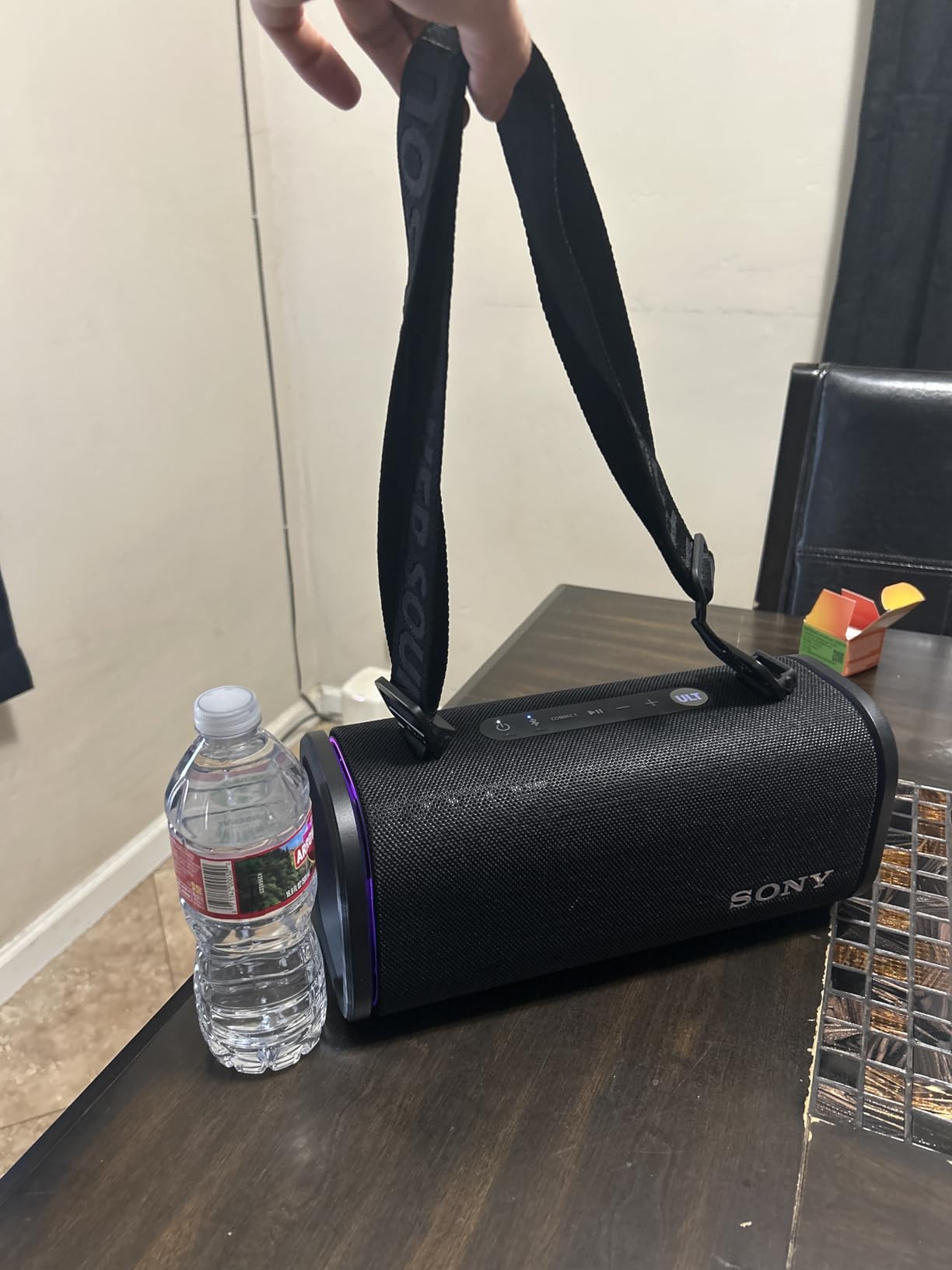 Sony ULT Field 5 Wireless Portable Bluetooth Speaker, IP67 Waterproof, Dustproof, and Rustproof with Enhanced Bass, 25 Hour Battery, 360 Degree Party Light, and Shoulder Strap (SRSULT50W), Off White customer photo 2