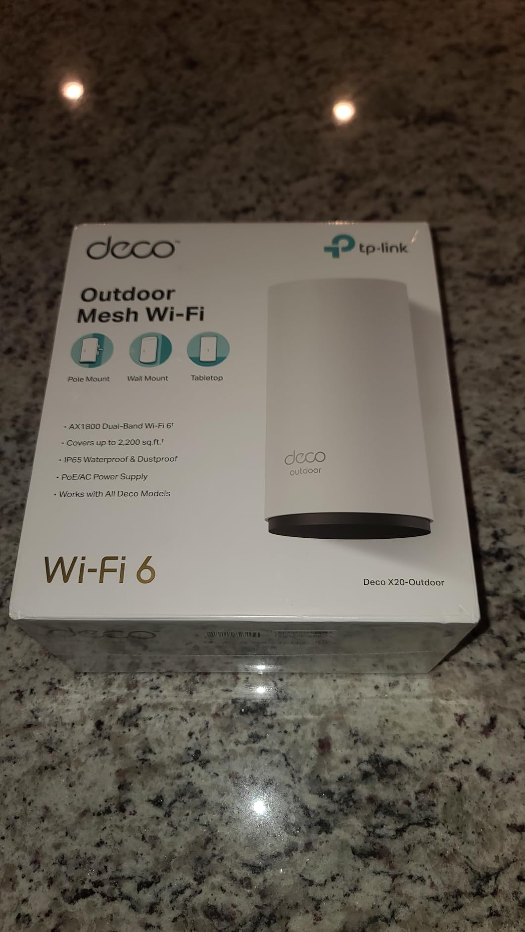 TP-Link Deco X20-OUTDOOR AX1800 Dual-Band Wi-Fi 6 Outdoor Mesh WiFi Extender Unit, Up to 2,200 sq.ft, 2 Gigabit PoE+ Ports, Waterproof, HomeShield, 3 Mounting Options, Secure by Design, 1-Pack customer photo 2
