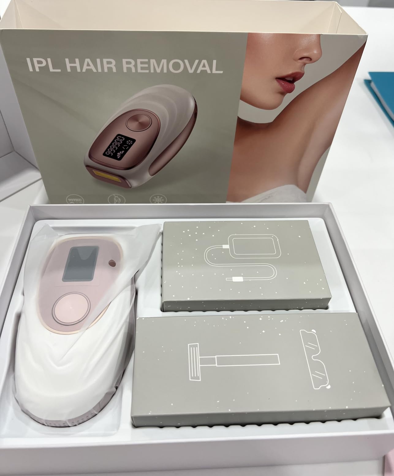 IPL Laser Hair Removal Device for Women & Men - Home 45°F Ice-Cooling Contact for Painless & Long-Lasting Results, 86% Hair Reduction in 3 Weeks for Full Body & Bikini Line, Gold customer photo 1
