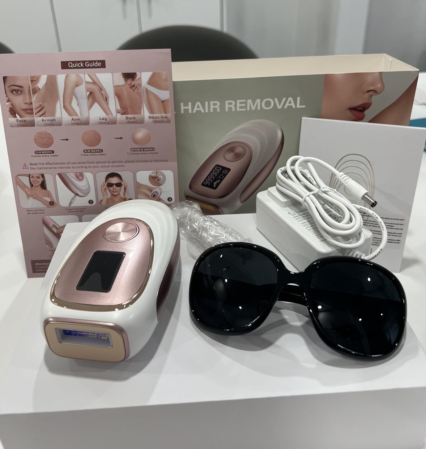 IPL Laser Hair Removal Device for Women & Men - Home 45°F Ice-Cooling Contact for Painless & Long-Lasting Results, 86% Hair Reduction in 3 Weeks for Full Body & Bikini Line, Gold customer photo 2