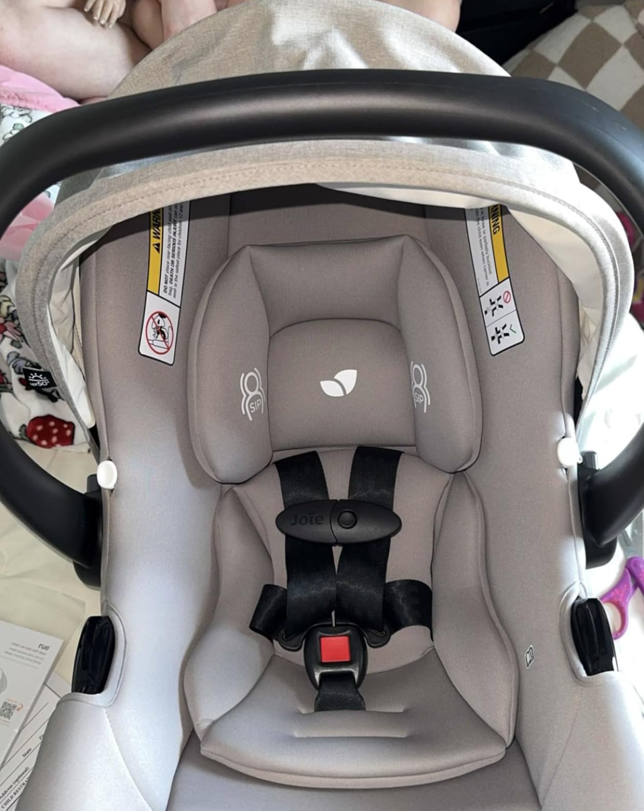 Joie Rue Lightweight Infant Car Seat & Anti-Rebound Base - Side-Impact Protection, 5-Point Harness, and UPF 50+ Canopy for Newborns and Infants (Dove) customer photo 1