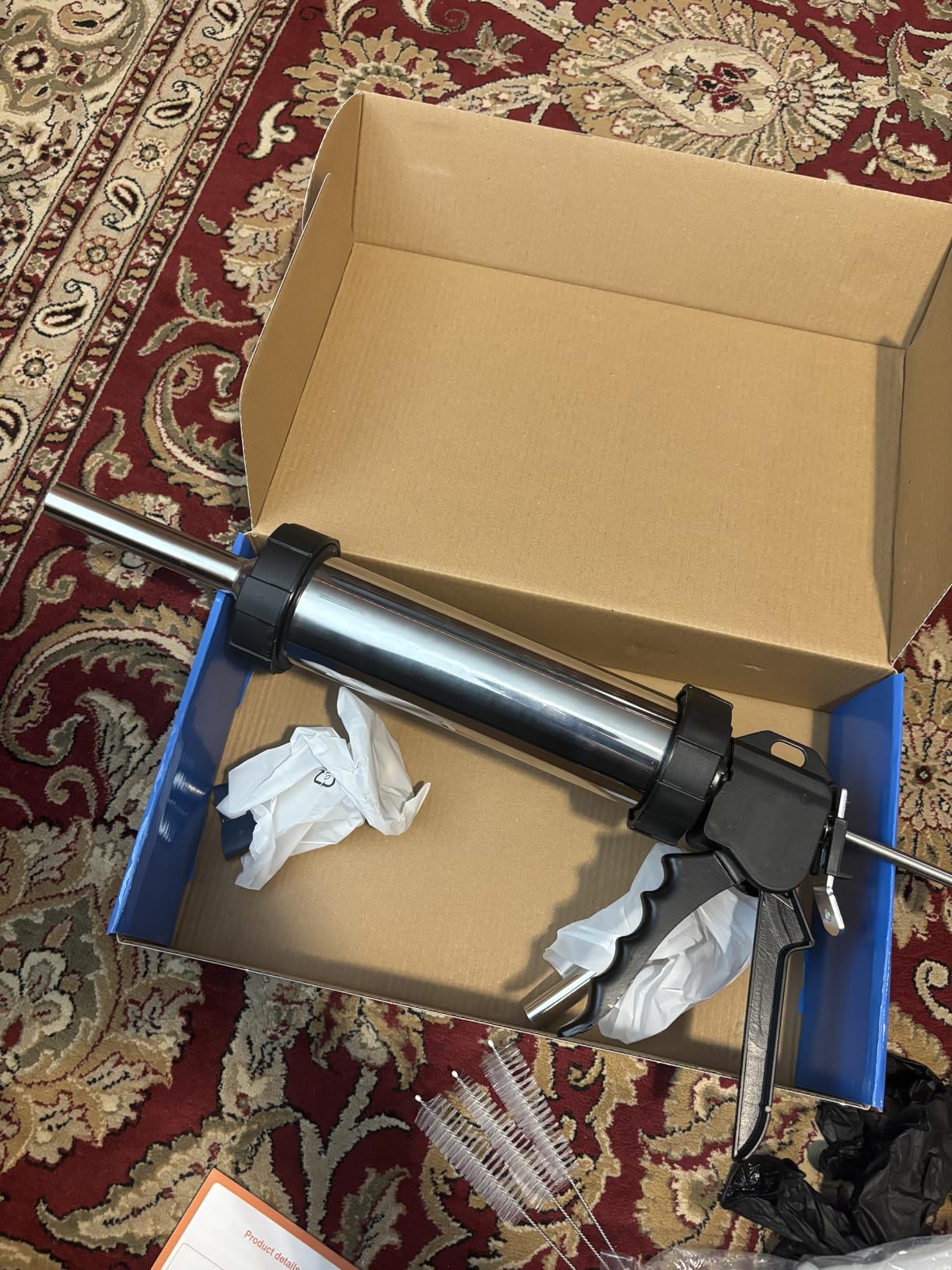 Professional Jerky Gun Kit - Stainless Steel Beef Meat Maker Machine with 5 Nozzles, 1 Meat Pusher, 5 Cleaning Brushes (2 Sets), Sausage Shooter Accessories & Bonus Pair of Gloves customer photo 2