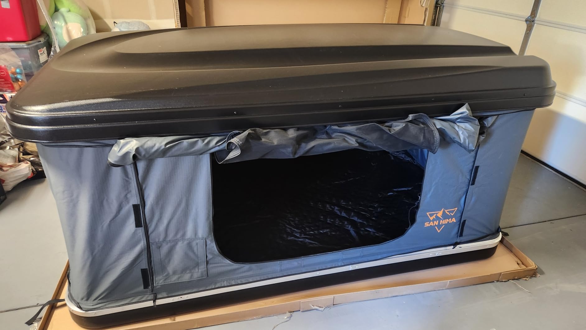 Sanhima Rooftop Tent Hard Shell - Jervis Loft Overland Aluminium ABS Roof Top Tent with 4 Sides Windows & AC Duct Hole for Car SUV Truck Camping, for 2-3 People customer photo 2
