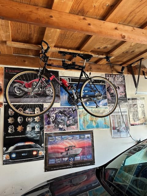 StoreYourBoard Bike Hoist, No-Slip Bicycle Ceiling Storage, Heavy-Duty Garage Pulley Lift System, Road, MTB, Fat Tire, Ebike Hanger customer photo 1