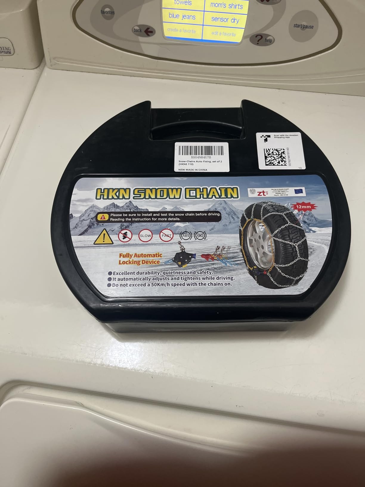 Auto Tightening Snow Chains for Car, SUV & Pickup Trucks - 1-Min Quick Install, Reusable Emergency Tire Chains for Snow & Ice Traction - Set of 2 (HKN130) customer photo 2