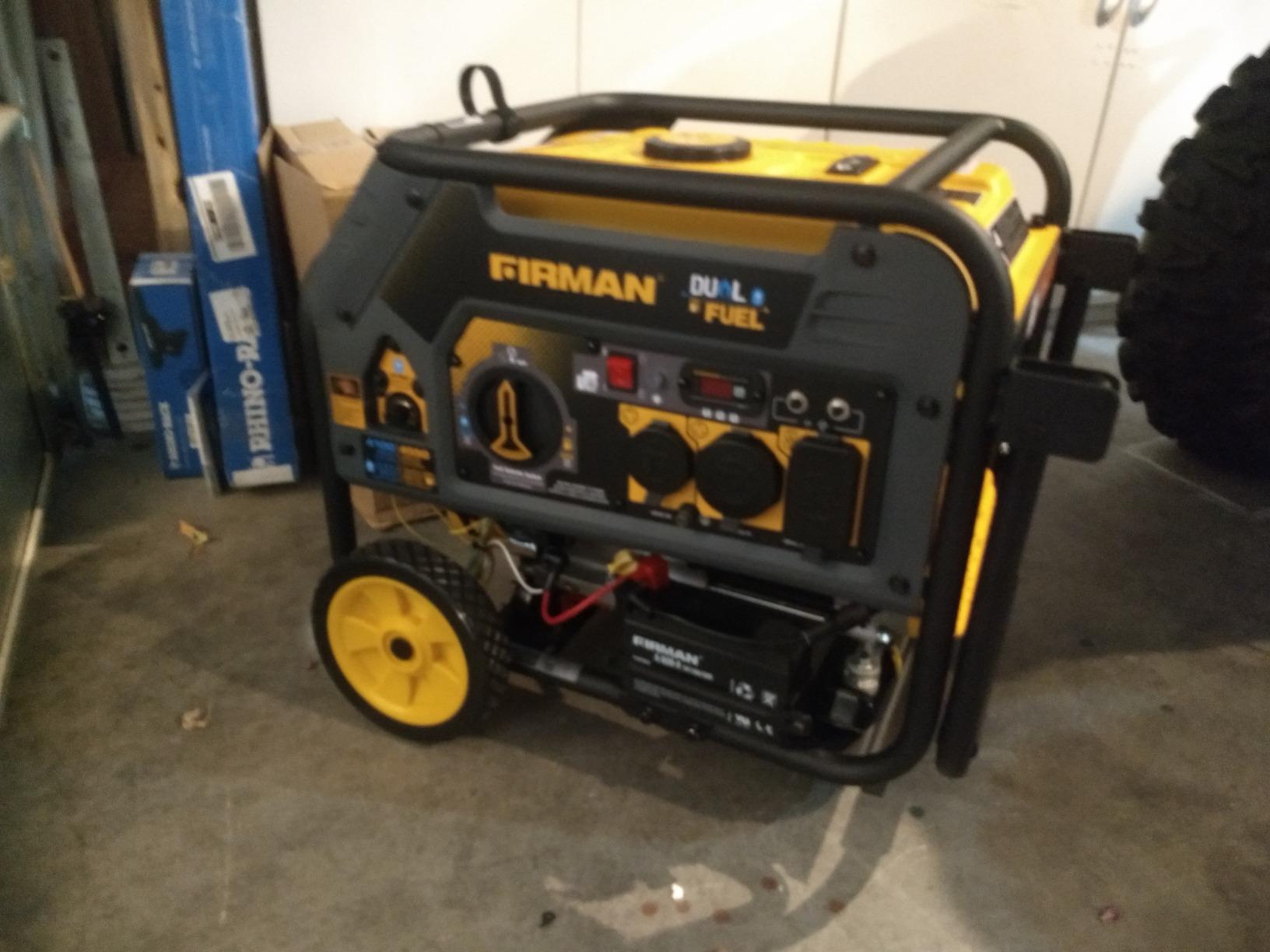 FIRMAN T04073 Tri Fuel Portable Generator, 5000W Gas 4000W Running, 4500W Propane 4000W Natural Gas, Electric Start, 120/240V, CO Alert, Low Oil Shut Off, for Home, RV, Backup, Camping customer photo 1