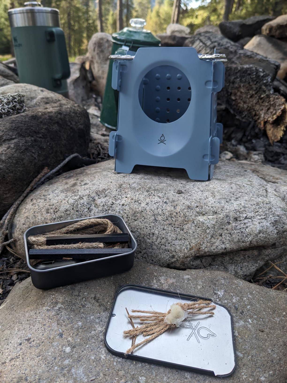 Überleben | Stöker Titanium Camping Stove - 7.7oz Ultralight Flatpack Wood Burning Stove for Backpacking, Hiking & Outdoor Cooking - Portable, Folding Camping Essentials customer photo 1