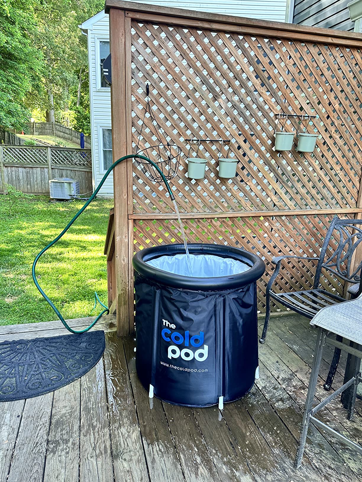 The Cold Pod Cold Plunge Tub: 85 Gal Round Tub with Full-Wrap UV-Reflective Insulation Cover Bundle for Indoor & Outdoors Use customer photo 1