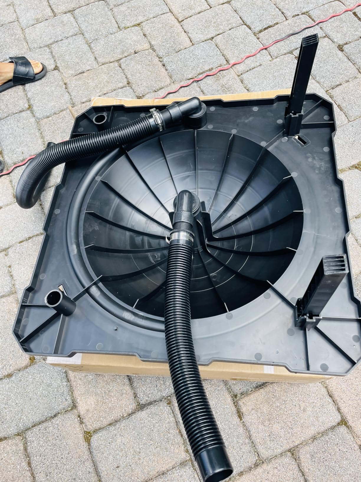 DORTALA Solar Pool Heater, Dome Swimming Pool Water Heater for Above Ground & Inground Pool with Black Heating Coil, Foldable Legs, Rotatable Hose Connector customer photo 1