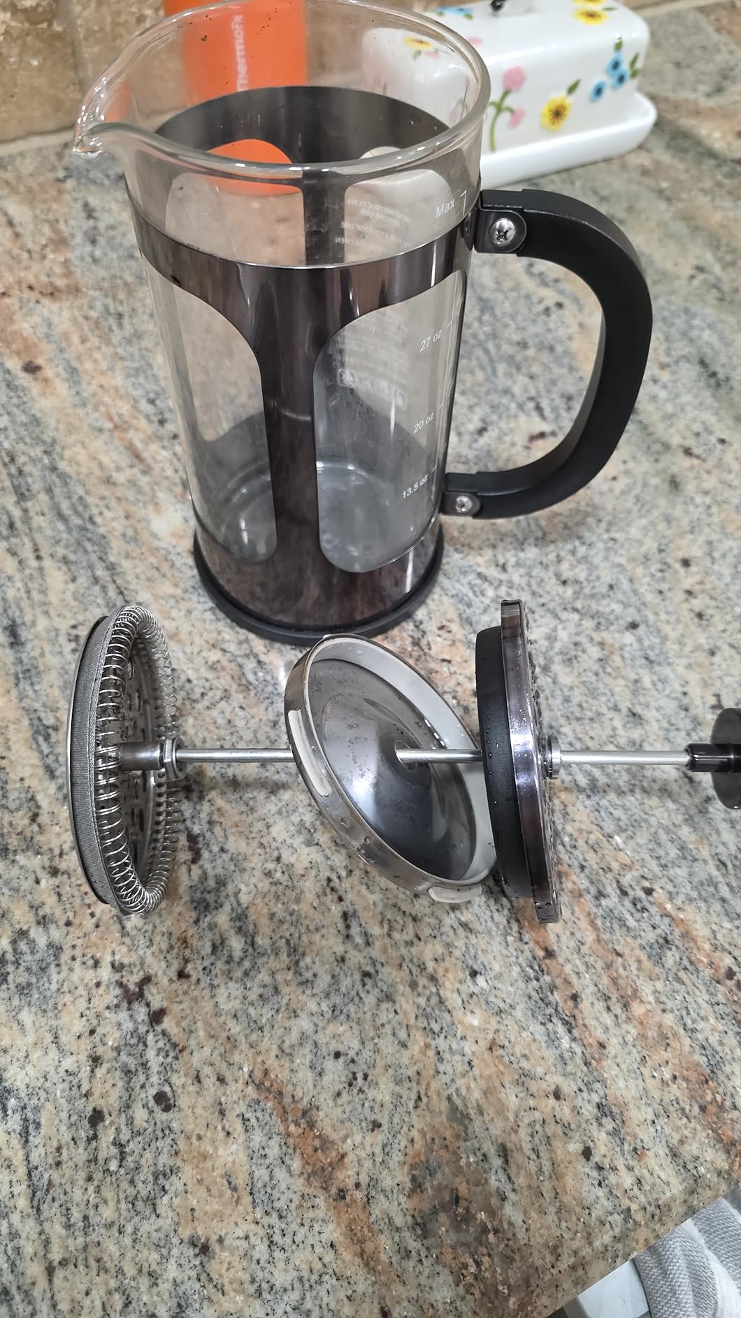 Veken French Press Coffee Maker 34oz, No Plastic Touching Cafe, Thickened Glass Stainless Steel Brewer, Cold Brew Cafetera Tea Pot for Kitchen Travel Camping, Dark Pewter customer photo 1