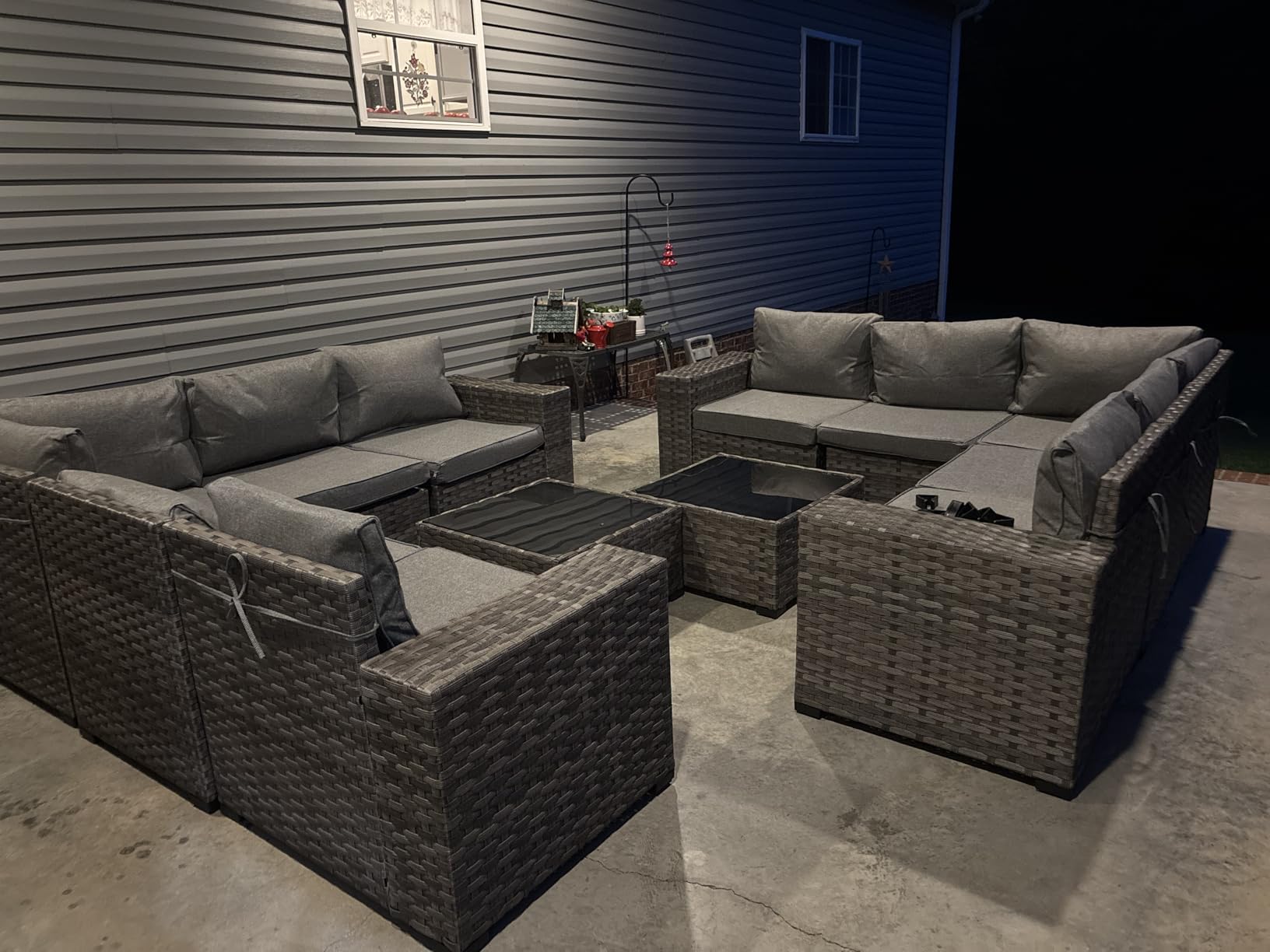 ovios 6 Pieces Patio Furniture Set, Outdoor Wicker Sectional Sofa with Coffee Table Comfy Cushions, Modern Modular Deep Seat Couch Rattan Conversation Set, Beige customer photo 1