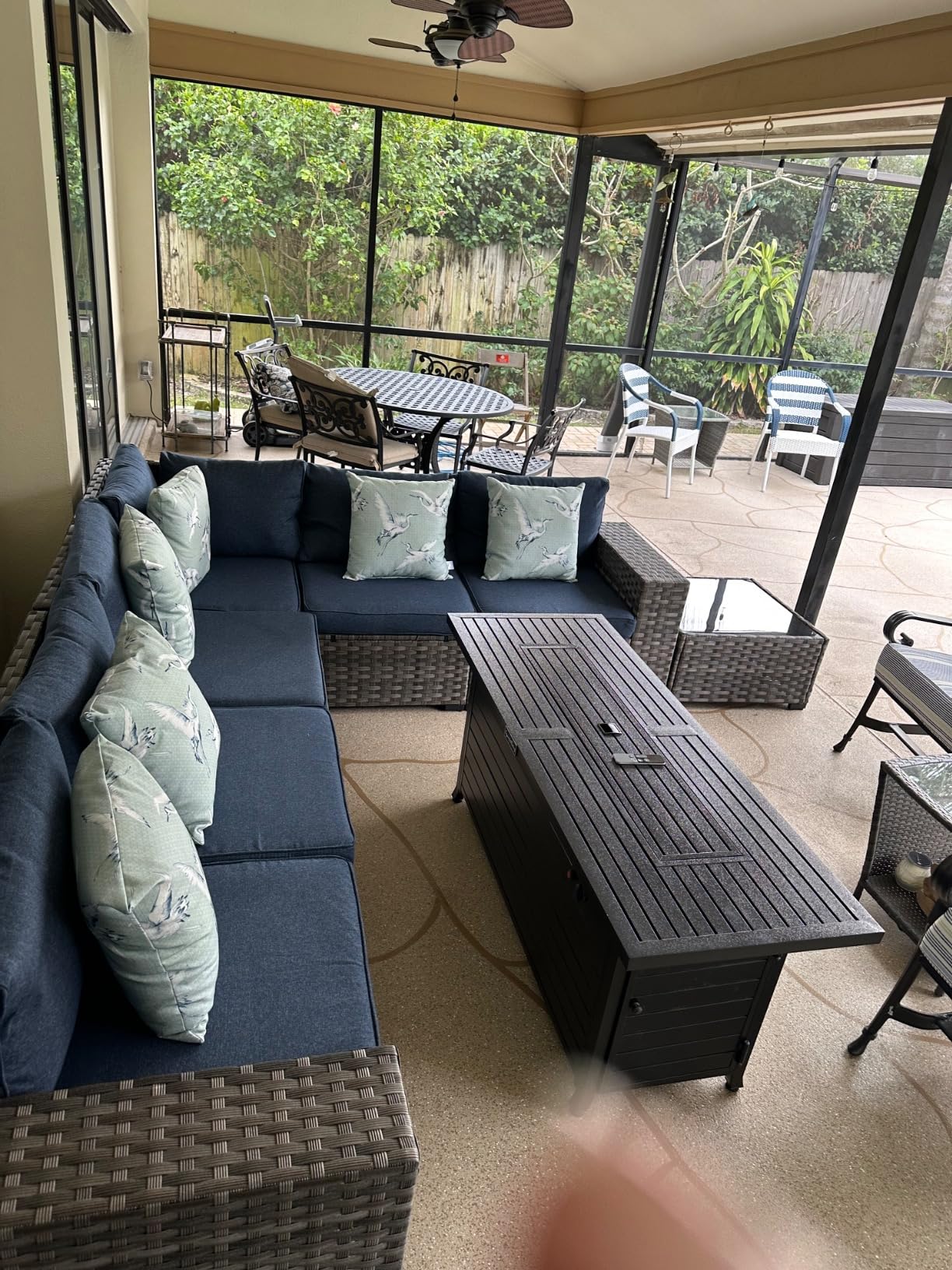 ovios 6 Pieces Patio Furniture Set, Outdoor Wicker Sectional Sofa with Coffee Table Comfy Cushions, Modern Modular Deep Seat Couch Rattan Conversation Set, Beige customer photo 2