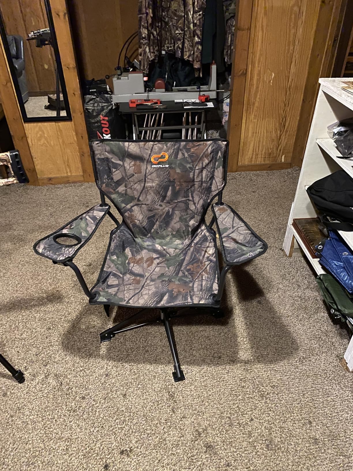 Goplus 360° Swivel Hunting Chair, Folding Hunting Blind Chair for Adults with Cup Holder & Carrying Bag, Lightweight Portable Camping Chairs for Lawn Fishing Picnic Beach Outdoor customer photo 2
