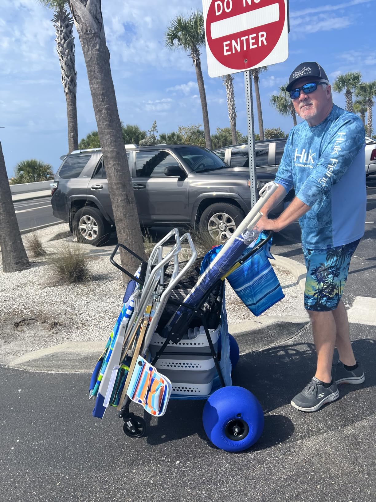 Beach Cart Balloon Wheel Deluxe Heavy Duty Folding Ocean Utility 13