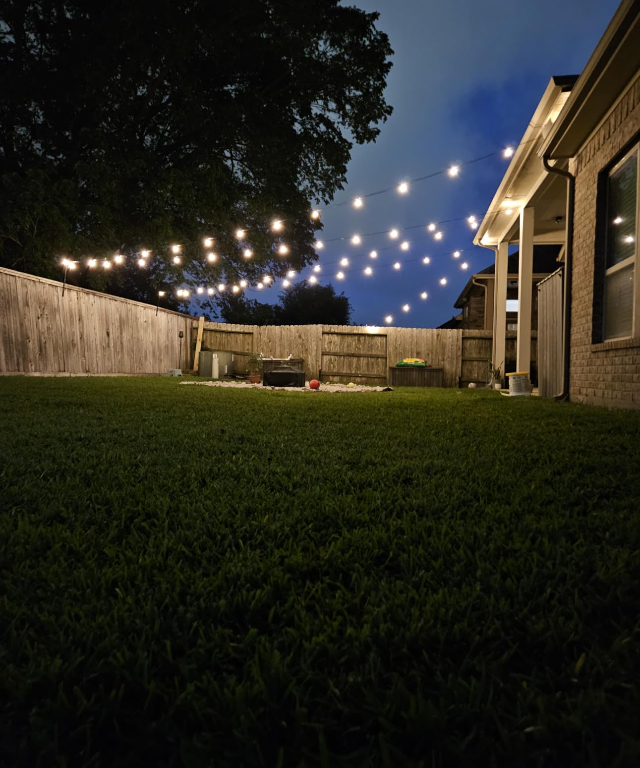 Outdoor Patio String Lights: 100Ft 30M Outside Waterproof Light - Remote Dimmable ST38 Shatterproof Bulb Connectable Hanging Outdoor Electric Lighting - Backyard Yard Gazebo Porch Party customer photo 1