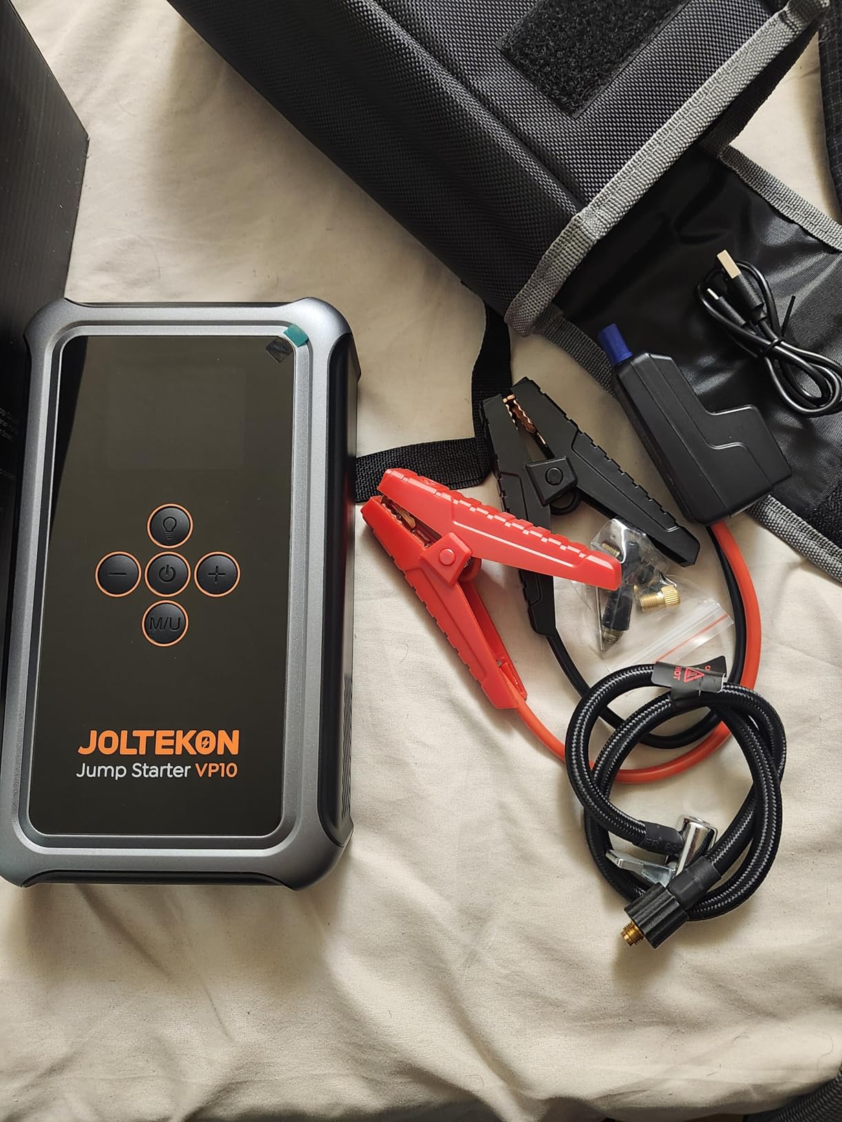 Jump Starter with Air Compressor, 5000A Portable Car Battery Jumper Starter(All Gas/10L Diesel) with 150PSI Auto-Shutoff Tire Inflator, 12V Lithium Jump Box customer photo 1