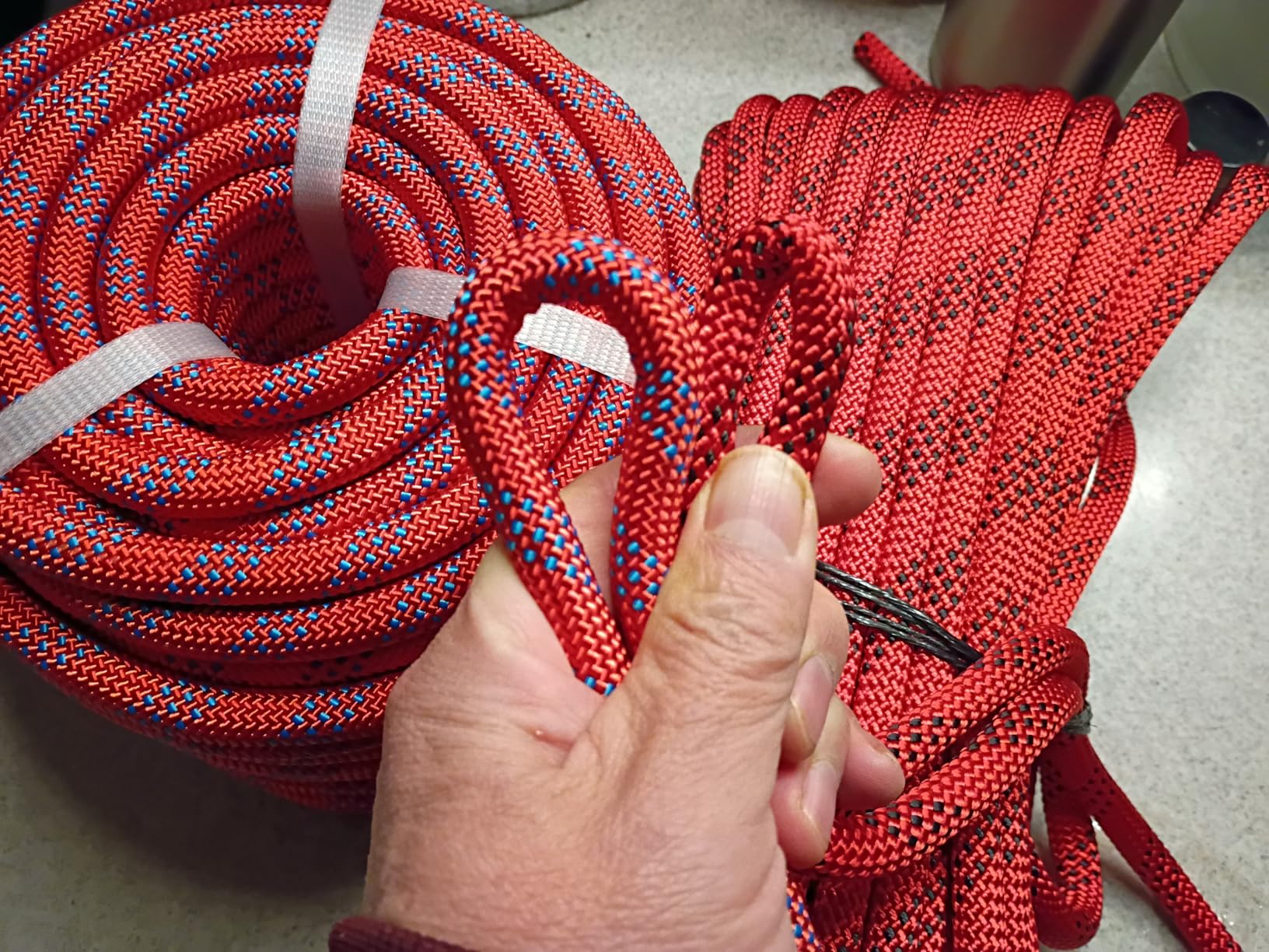 Arborist Rigging Rope Bull Rope, 1/2 Inch Outdoor 48 Strands Polyester Static Climbing Rope for Rappelling Tree Work Swing Rescue Safety Escape Hiking Camping Mountaineering Caving Emergency customer photo 1