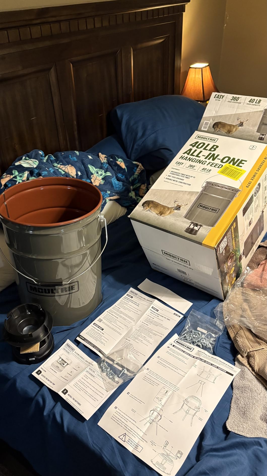 Moultrie 40 Lb All-in-One Hanging Deer Feeder - Metal Hopper, Locking Lid, Moultrie Connect Bluetooth, Pairs with Edge 3, MFG-15101 customer photo 2