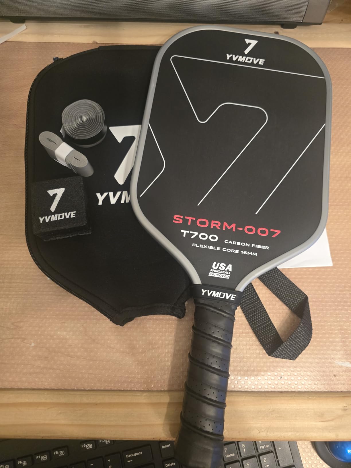 Pickleball Paddle with T700 Raw Carbon Fiber Surface & 16mm STR-Core Power Polymer Core, Premium Pickle Ball Racket Designed for Ultimate Spin & Consistency, USAPA Approved customer photo 2