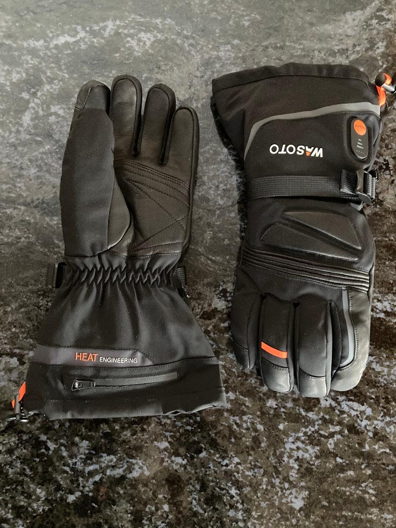 WASOTO Heated Gloves 7.4V Battery 22.2WH Rechargeable Electric Heated Leather Gloves for Winter Outdoor Work Motorcycle Riding Skiing Snowboarding customer photo 1