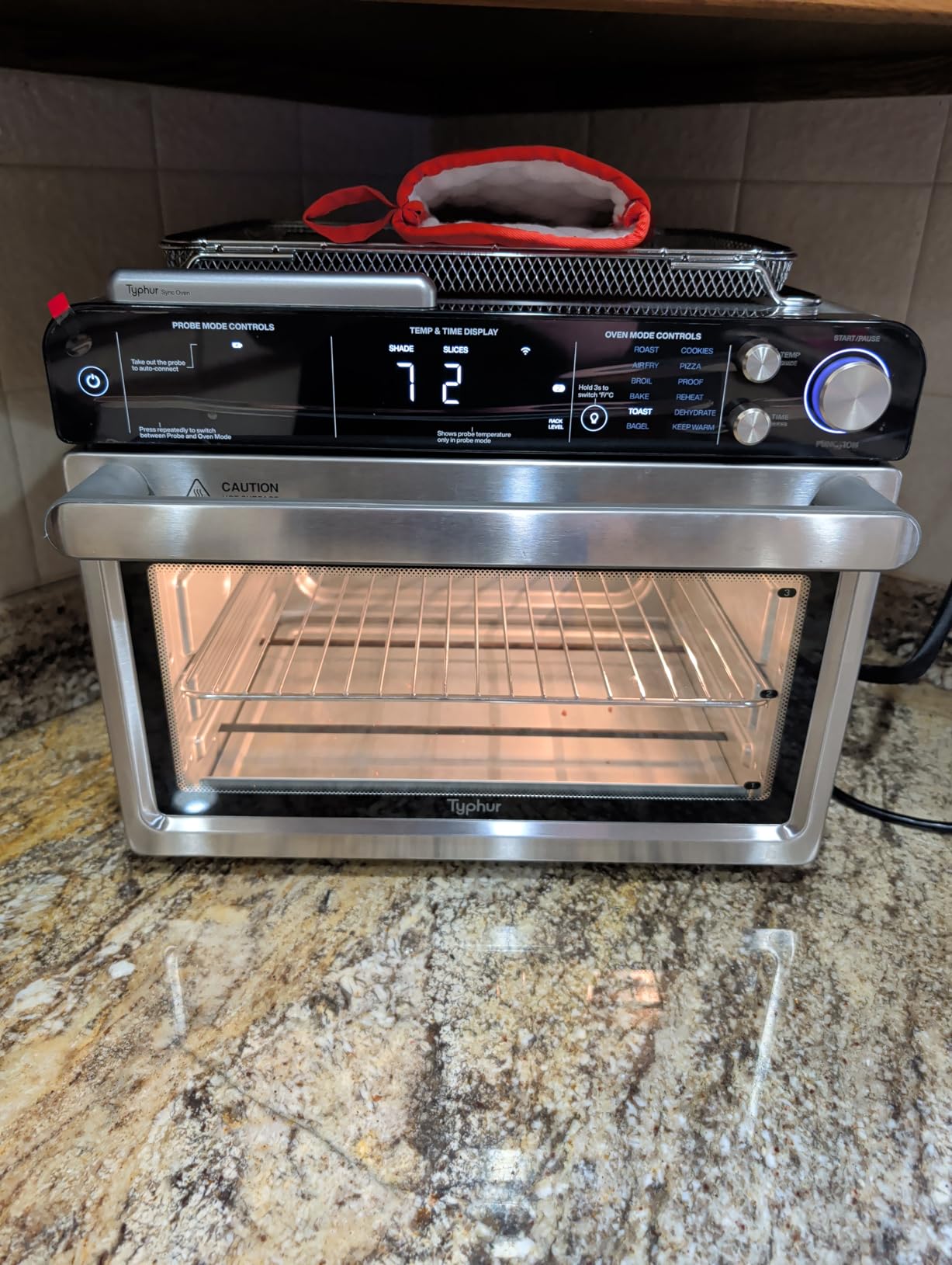 Typhur Sync Oven with Smart AI Wireless Meat Thermometer Probe, 12-in-1 Countertop Air Fryer Toaster Oven Combo, 360 Turbo Convection, Large 27QT, Stainless Steel customer photo 1