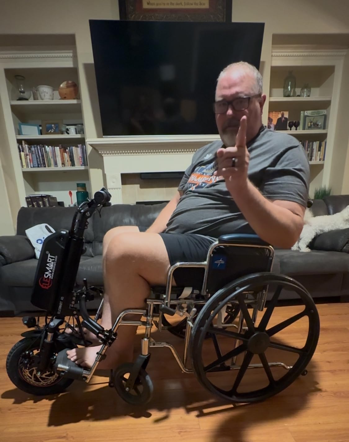 A5 Electric Handcycle Wheelchair Power Attachment, Wheelchair Motor Attachment for Manual to Electric Upgrade, 36V 500W customer photo 1