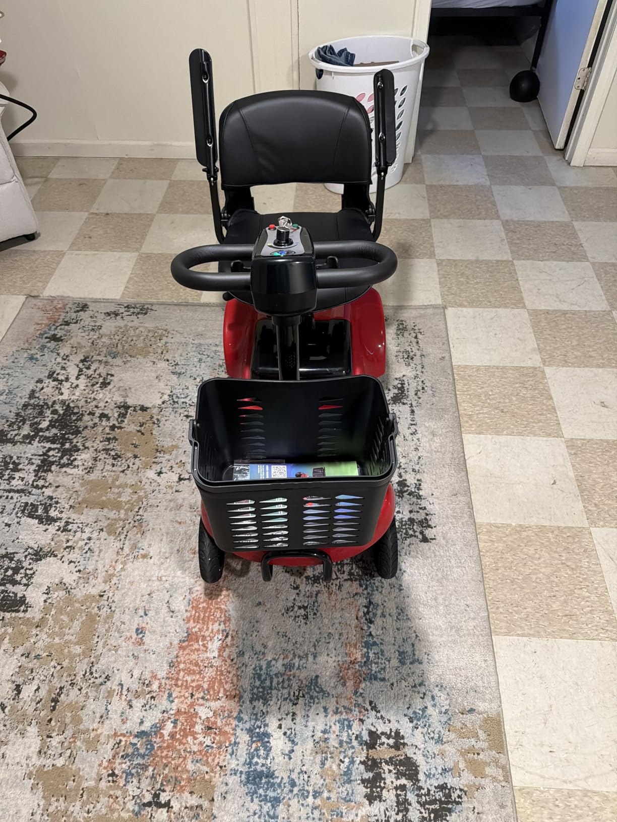 Mobility Scooter,4 Wheel Mobility Scooter,15 Miles Range,300LBS Capacity,Lightweight and Portable,with LED Headlights and Basket,Charger Included,Gifts Suitable for Elders,Red customer photo 1