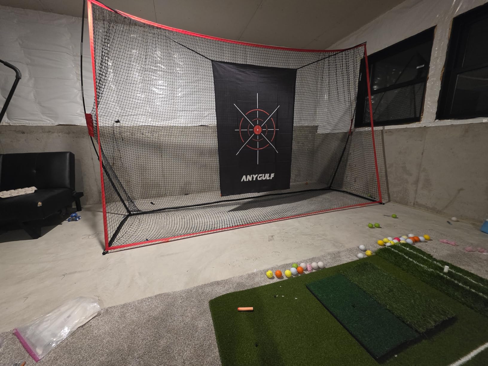 Pro Golf Net, 10x7ft Heavy Duty Golf Practice Net with Mat, Outdoor Indoor Hitting Nets with Noise Reduce Silk Target for Backyard Driving Chipping/Garage Training, Christmas Golf Gifts for Men Boys customer photo 2