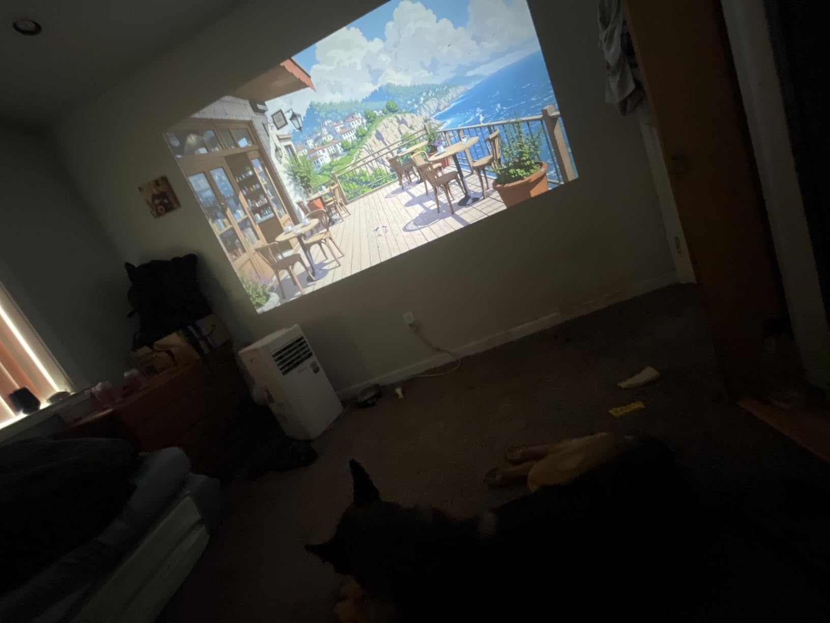 XGIMI Vibe One Battery Powered 1080P Smart Portable Projector, Google TV with Licensed Netflix, Sound by JBL, Built-in Battery, Auto Focus & Keystone, HD Projector for Bedroom, Backyard and Home (Blue) customer photo 1