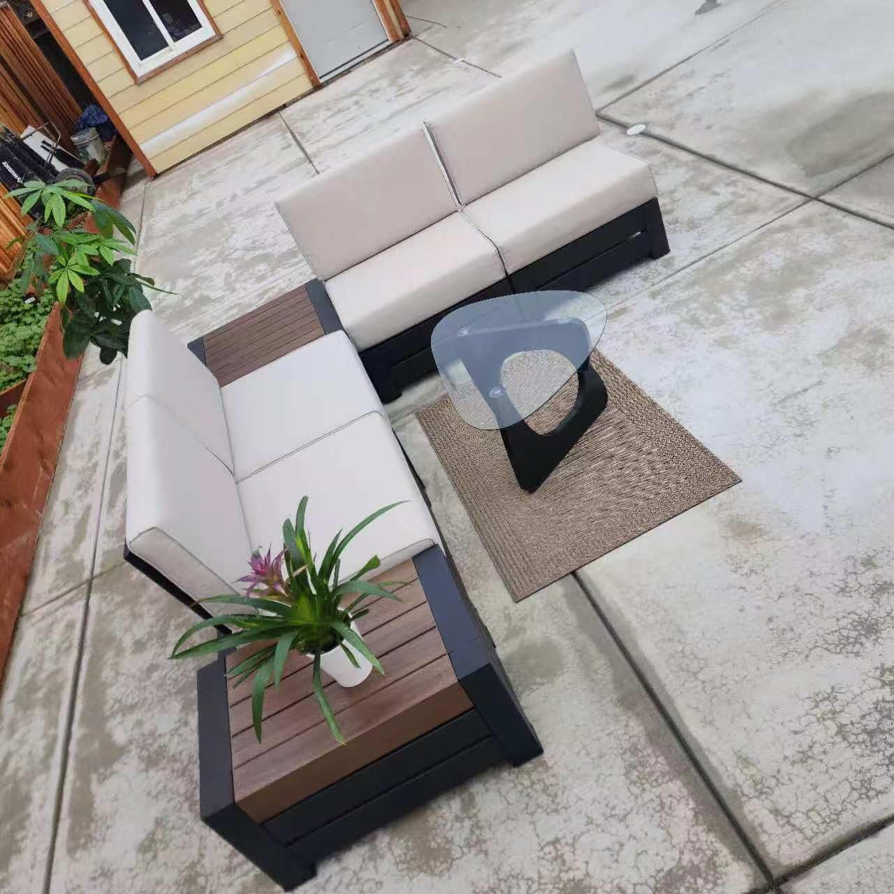 SUNSHINE VALLEY Upgraded 6-Piece Metal Patio Furniture Set with 5.9