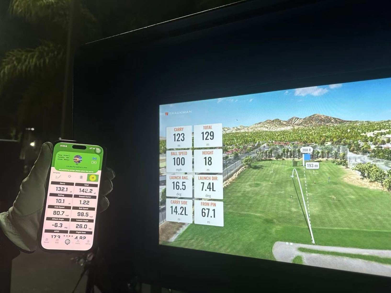 Golf Launch Monitor & Simulator: Portable Swing Analyzer with 13 Metrics, 3D Driving Range, 3D Trajectory & Video Record for iOS/Android customer photo 1