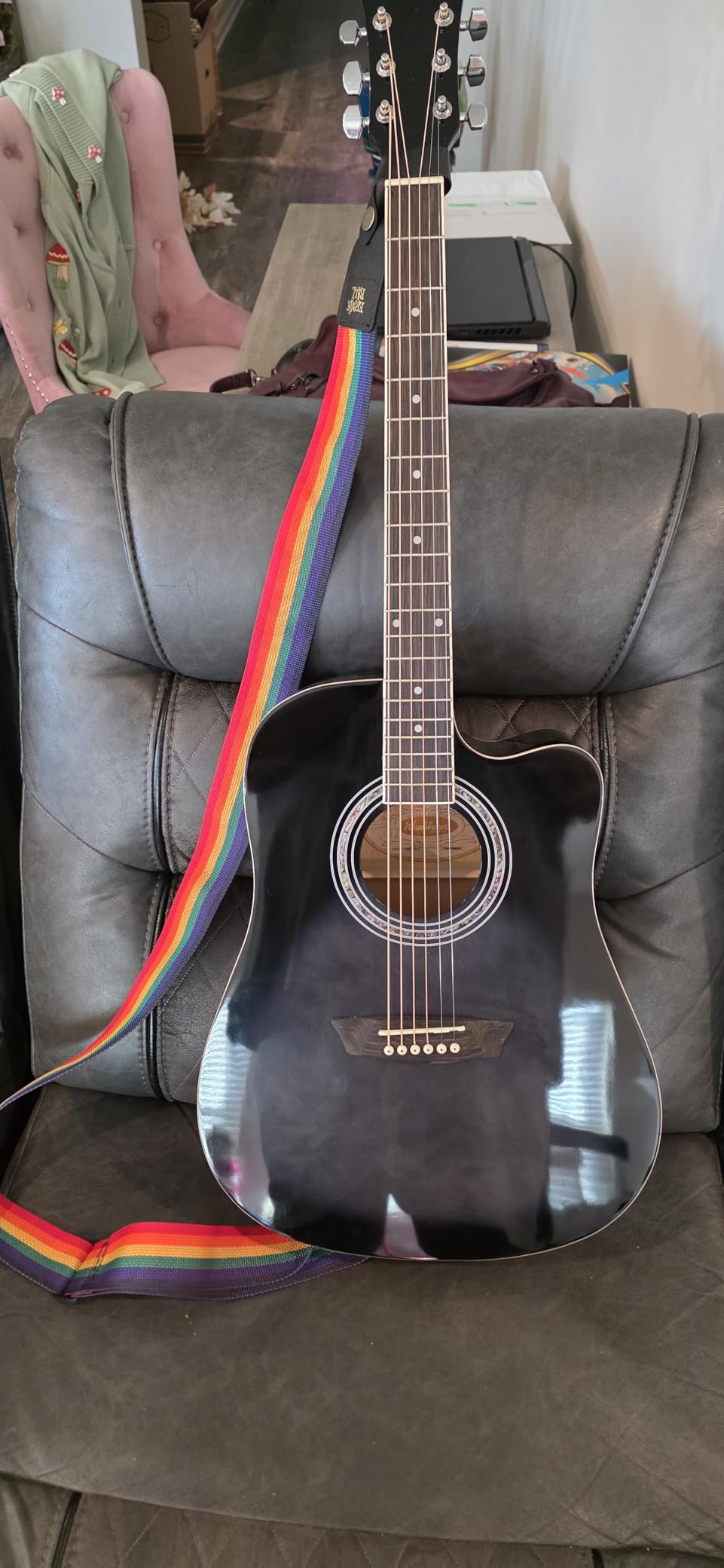 Washburn WA90CE Acoustic-Electric Guitar Kit - Dreadnought Cutaway, Built-In Tuner, Okoume Body - Perfect Holiday Gift for Adults, Beginners, Musicians & Live Performance customer photo 2