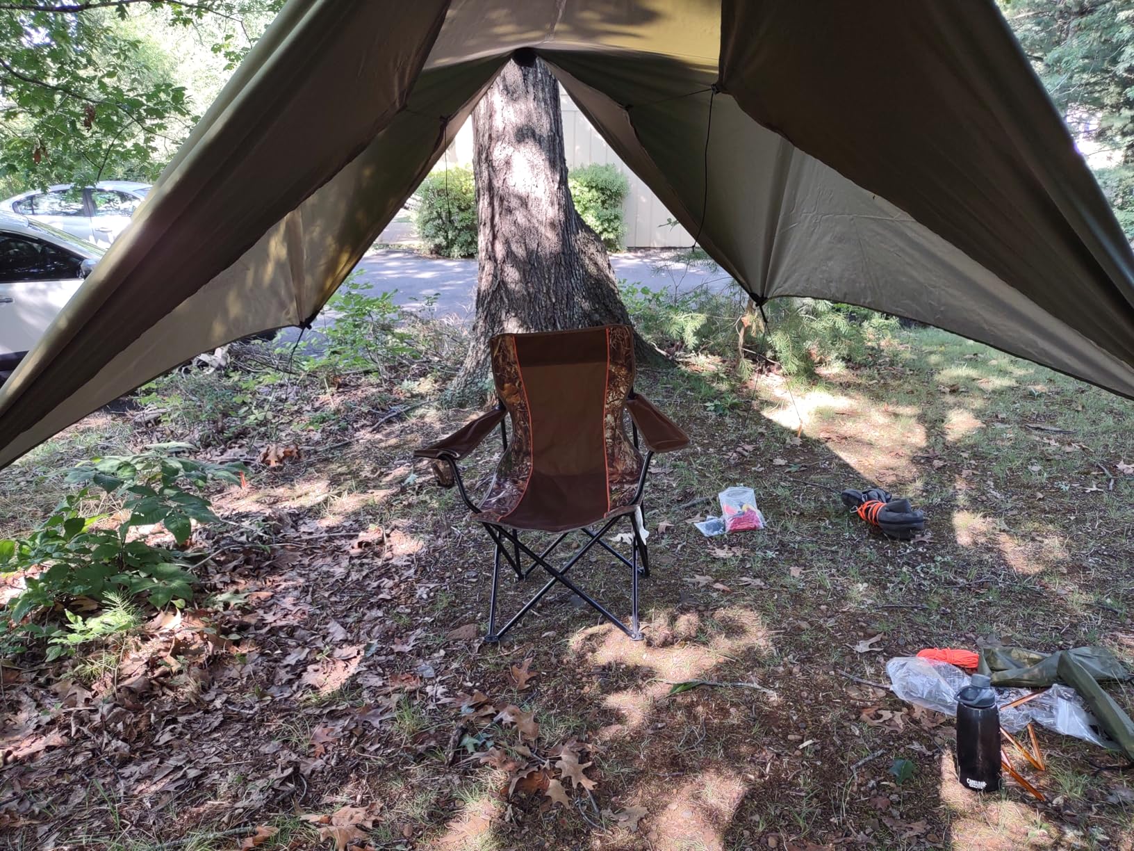 14ft Hammock Rain Fly Lightweight Waterproof Camping Tent Tarp with Doors and Dual Support Poles customer photo 1