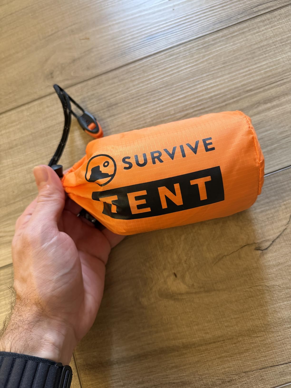 SURVIVE Survival Tent with Doors, 2 Person Mylar Emergency Camping Hiking Shelter for Survival Kits, All Weather Thermal Protection, Includes 22 ft of Paracord and Whistle customer photo 2