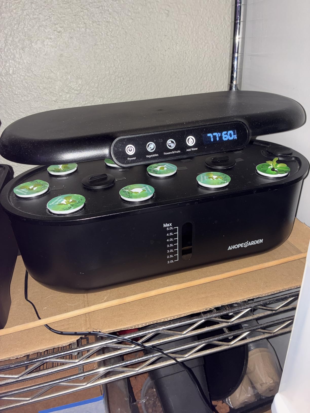 Ahopegarden Hydroponics Growing System Herb Garden: 10 Pods Indoor Garden Kit with LED Grow Light and Smart Temp & Humidity Display customer photo 1