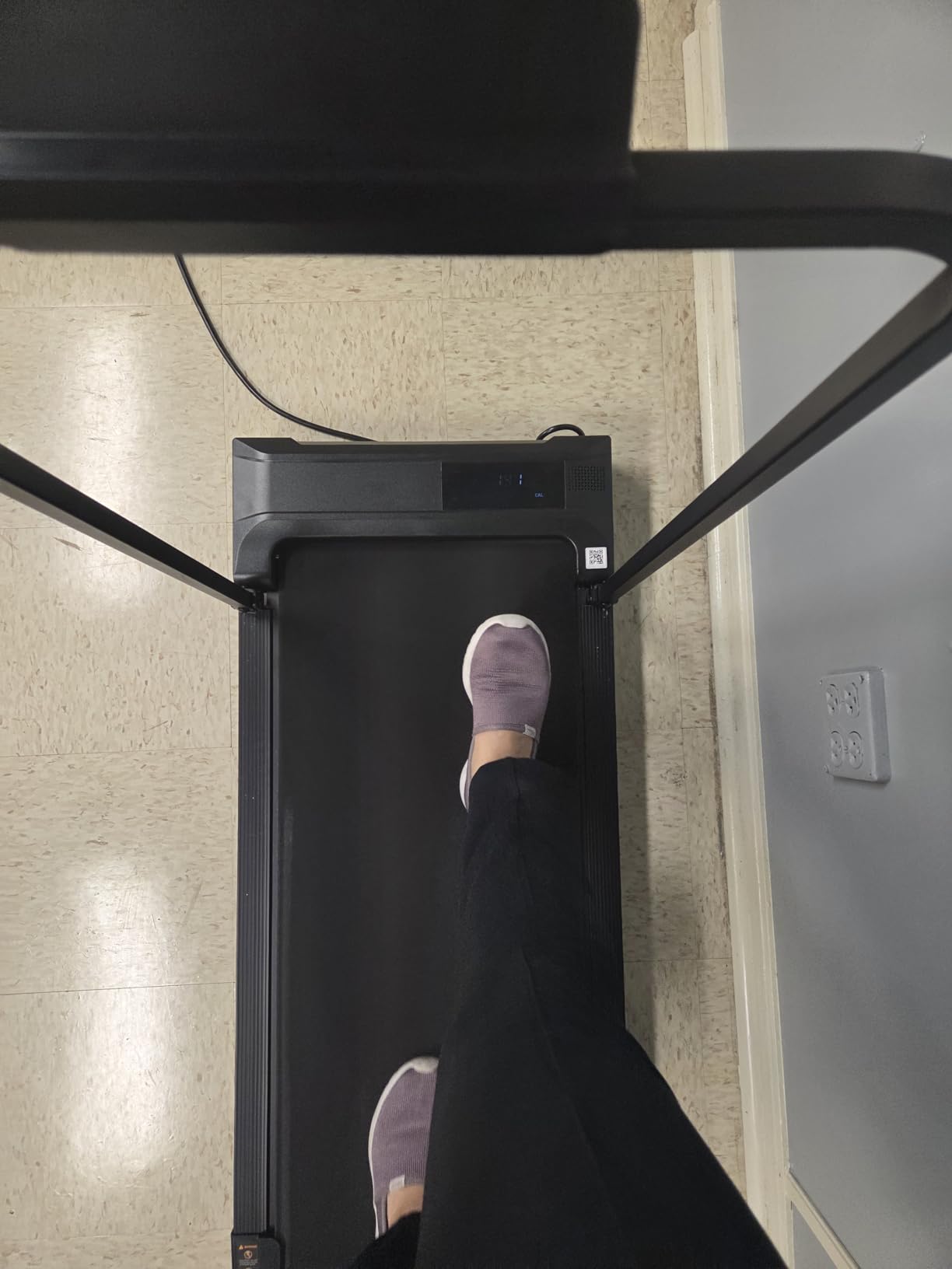 Walking Pad Treadmill for Home - Folding Treadmills with Handle Bar Portable Compact Fold up Indoor Foldable Handles Electric Walk Pads Small Spaces Mini Running Quiet Under Bed Office customer photo 2