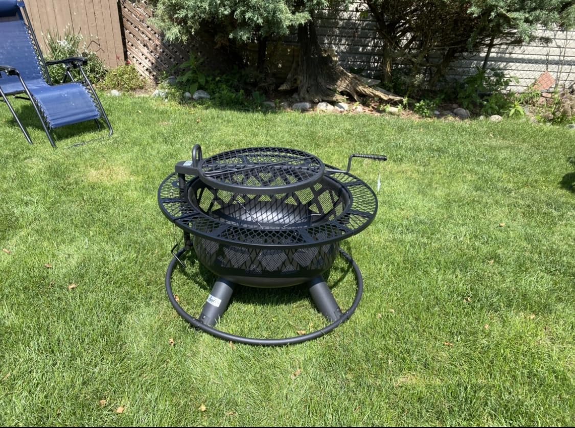 BALI OUTDOORS Fire Pit with Poker, 40 inch Outdoor Fire Pit Patio, Wood Burning Firepits for Outside with Grill customer photo 1