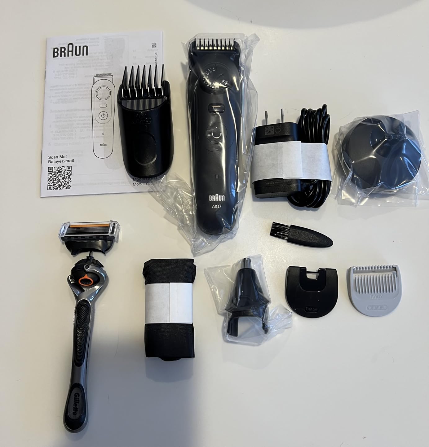 Braun Series 7 All-in-One Beard & Body Grooming Kit for Men, Cordless Trimmer, Hair Clippers & Shaver for Face, Hair & Body with Gillette ProGlide Razor, AIO 7535 customer photo 1