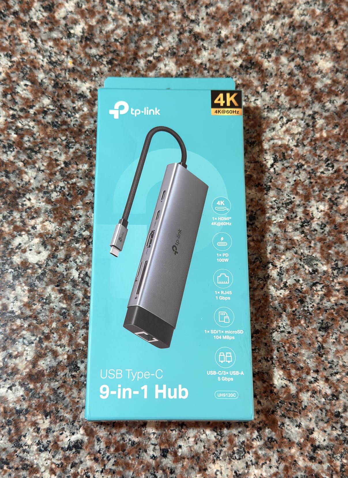 TP-Link USB C Hub 9-in-1 Multiport Adapter UH9120C | 4K@60Hz HDMI, 1x1G ethernet, SD & microSD, 100W Power Delivery, 1xUSB-C + 3xUSB-A Data Ports | 5Gbps High-Speed Splitter for MacBook & More customer photo 1