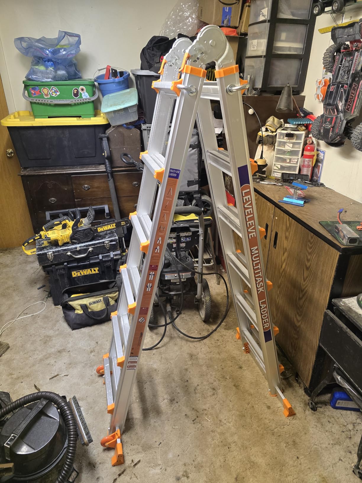 LEVELEVE 22FT Extension Ladder,A Frame 6 Step Ladder with Stabilizer Bar & Wheels,330 lbs Security Load Multi Position Ladder for Stairs Home Indoor Outdoor Roof customer photo 2