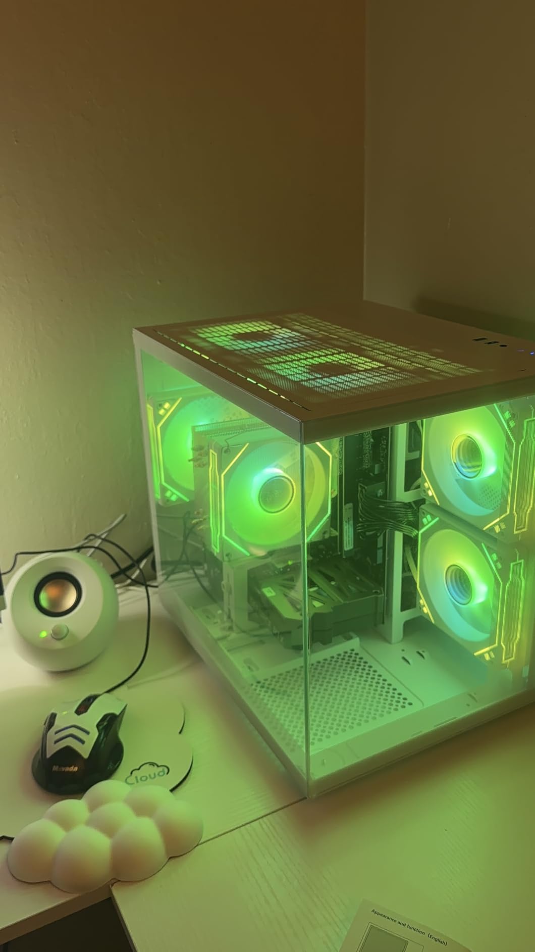 suevery Desktop Computers, 16G RAM, 512GB NVMe SSD, Core i5-12400F, RTX 3050 6G, Prebuilt Gaming PC, Tower Computer Gamer White WiFi 6 Home customer photo 2